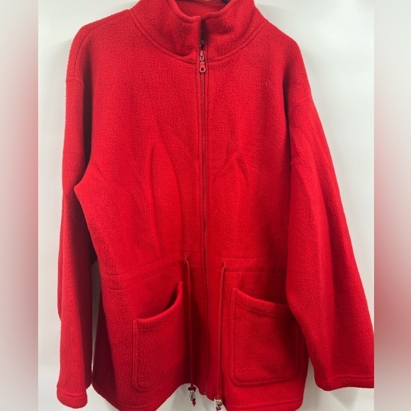 LAUREN Brooke Womens Jacket Full Zip Long Sleeve Mock Neck Red Size XL - Picture 1 of 5